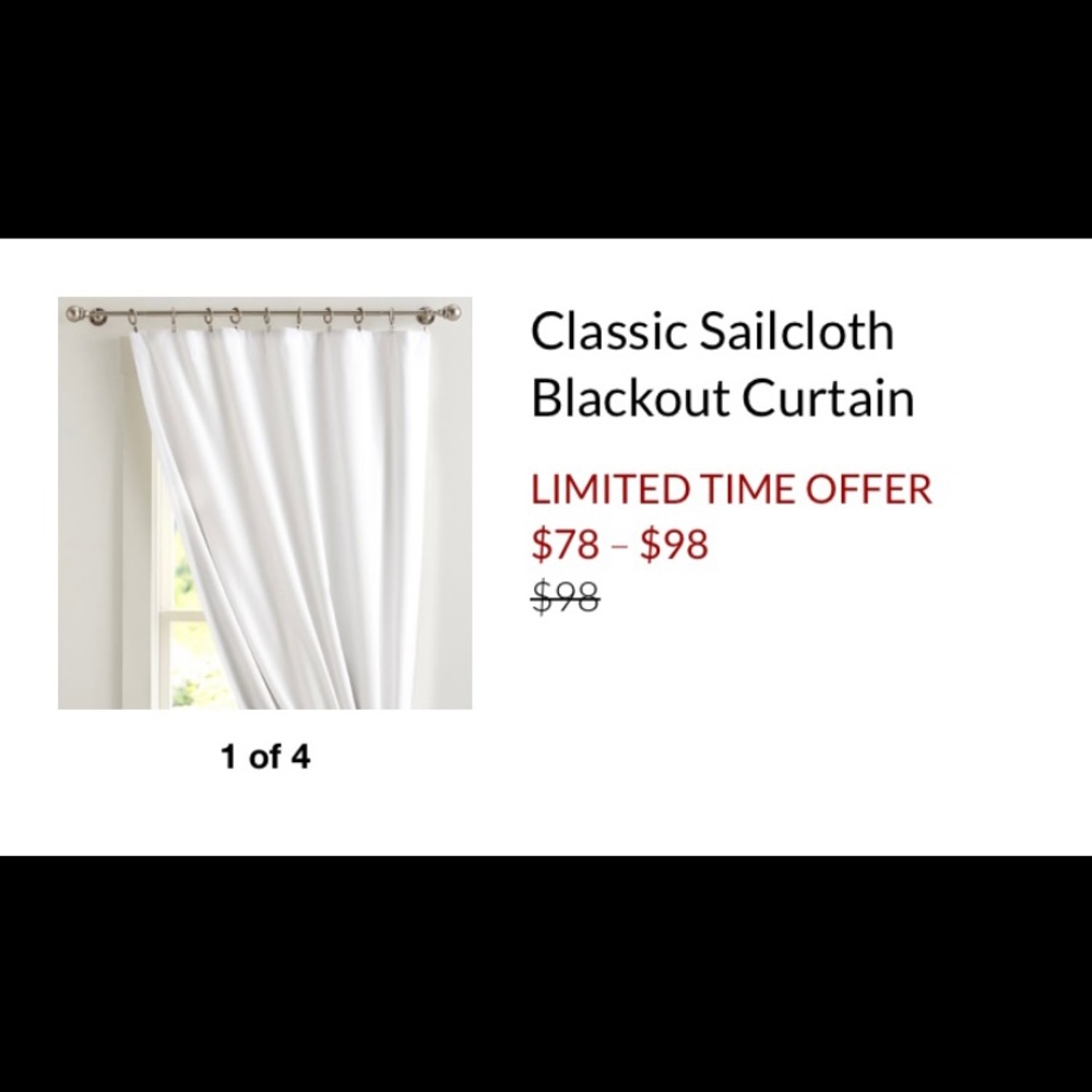 Pottery barn curtain brand new white